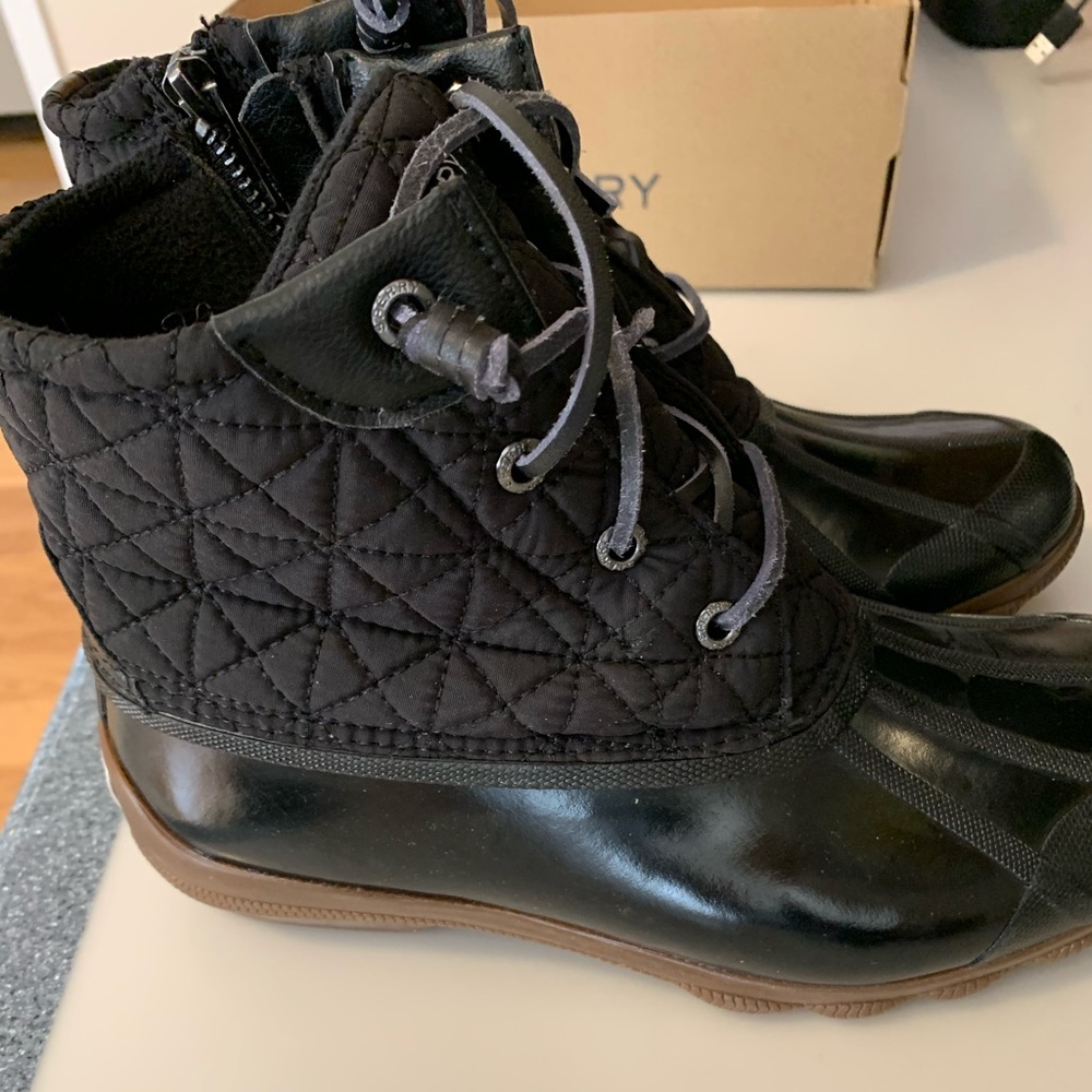 Sperry Quilted Black Boots